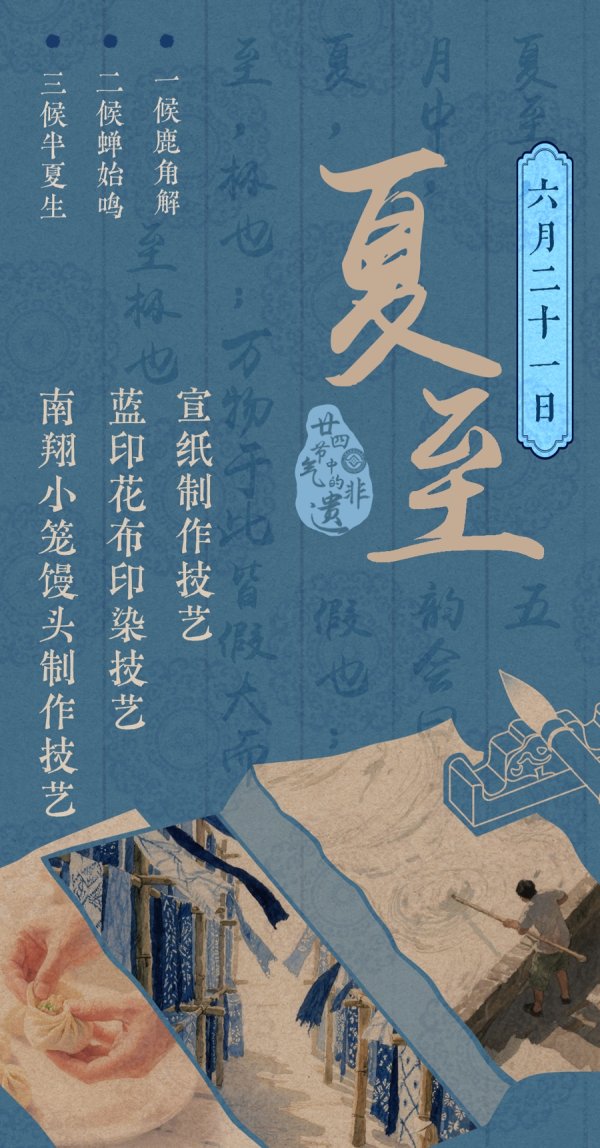 策略赢 【AI绘·二十四节气中的非遗】千帘晒雪迎夏至，蓝烟浸月笼脂香