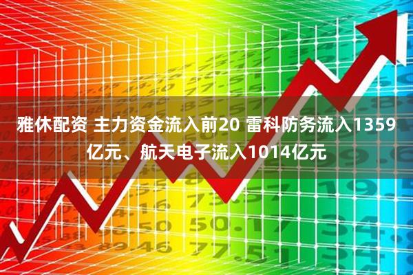 雅休配资 主力资金流入前20 雷科防务流入1359亿元、航天电子流入1014亿元